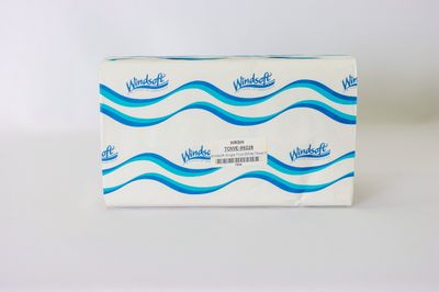 Windsoft Single Fold White Towel for Disp.