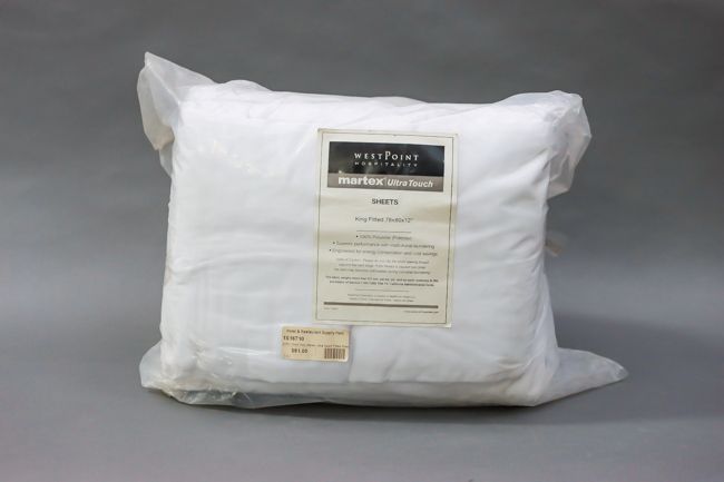 WP 100% Poly Martex Ultra Touch Fitted Sheet 78x80x12&quot; Fresh White 6/Pack