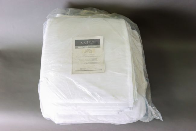 WP 100% Poly Wavy Jac Top Sheet Queen Flat White 1/Pack