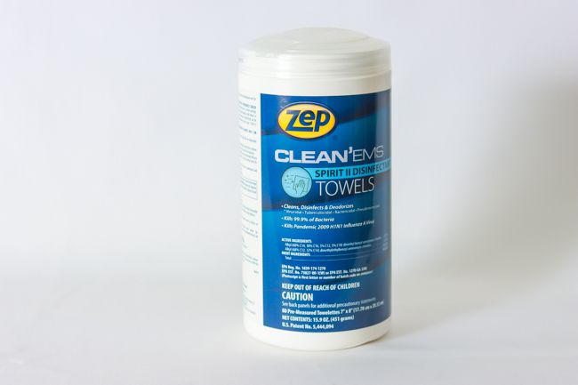 Zep Clean&#39;Em Spirit II Disinfecting Towel 80ct