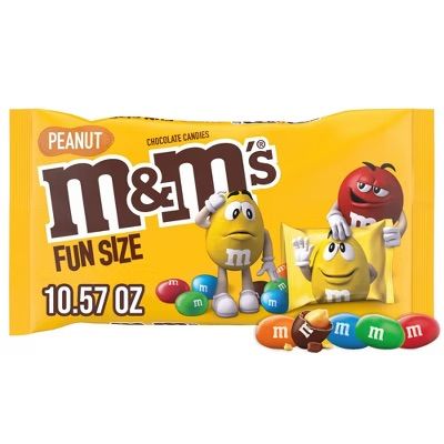 M&amp;M&#39;S PEANUT CHOCOLATE FUN SIZE 16X10.57OZ