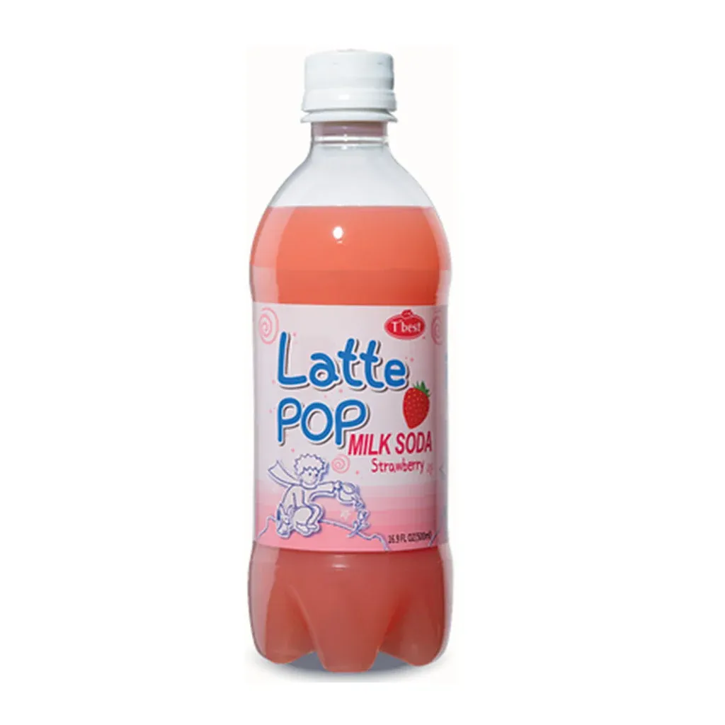 T&#39;BEST LATTE POP MILK SODA STRAWBERRY DRINK 20X500ML