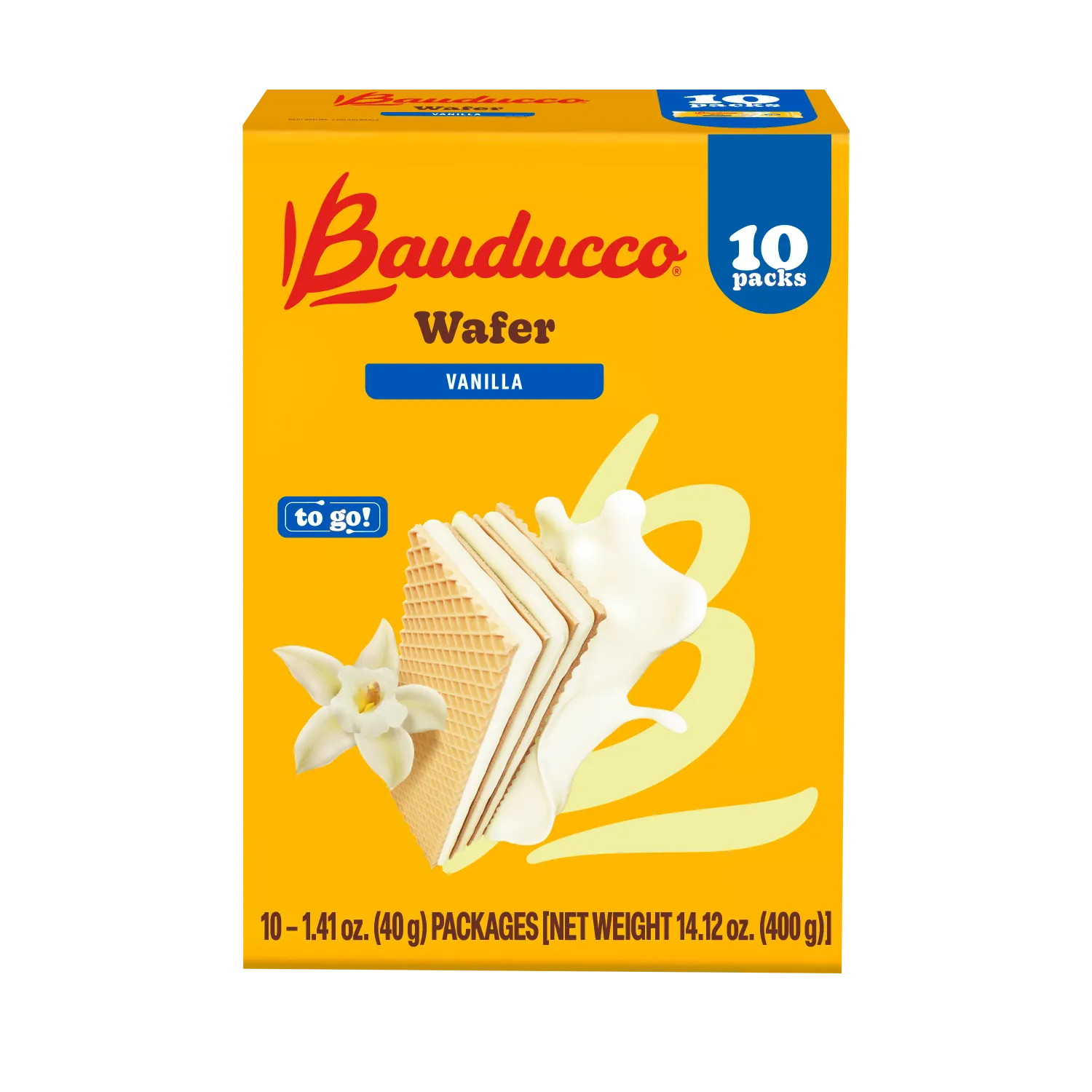 BAUDUCCO WAFER SINGLE SERVE - 10 PACKS VANILLA 6X400G