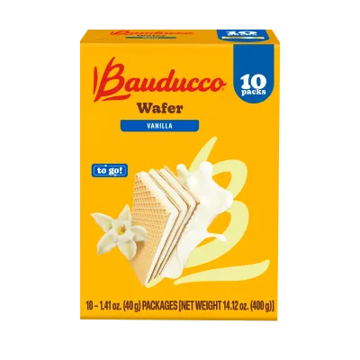 BAUDUCCO WAFER SINGLE SERVE - 10 PACKS VANILLA 6X400G
