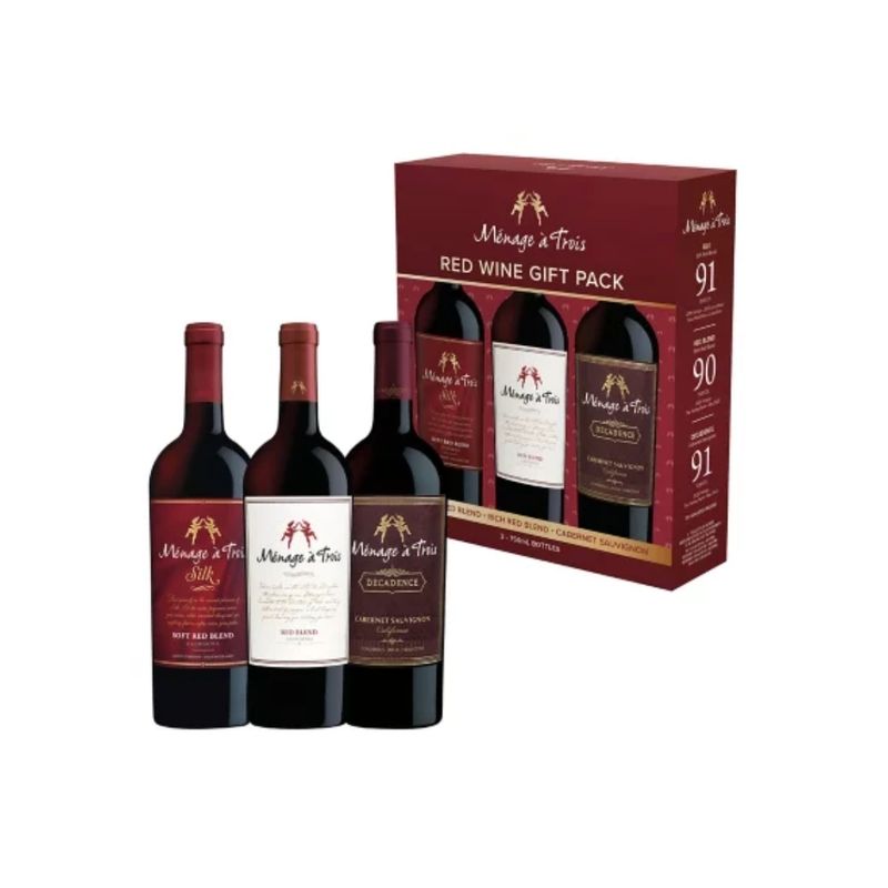 MENAGE-A-TROIS VARIETY PACK (MIDNIGHT/ RED/ SILK) 4X3X750ML