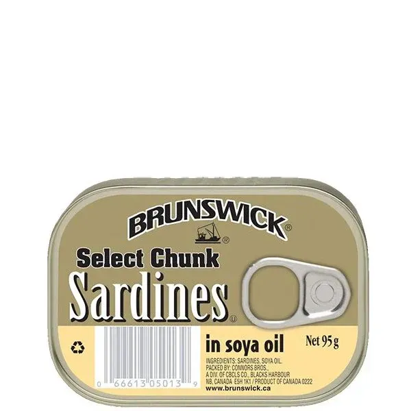 BRUNSWICK SARDINES SELECT CHUNK IN SOYA OIL 50X95G