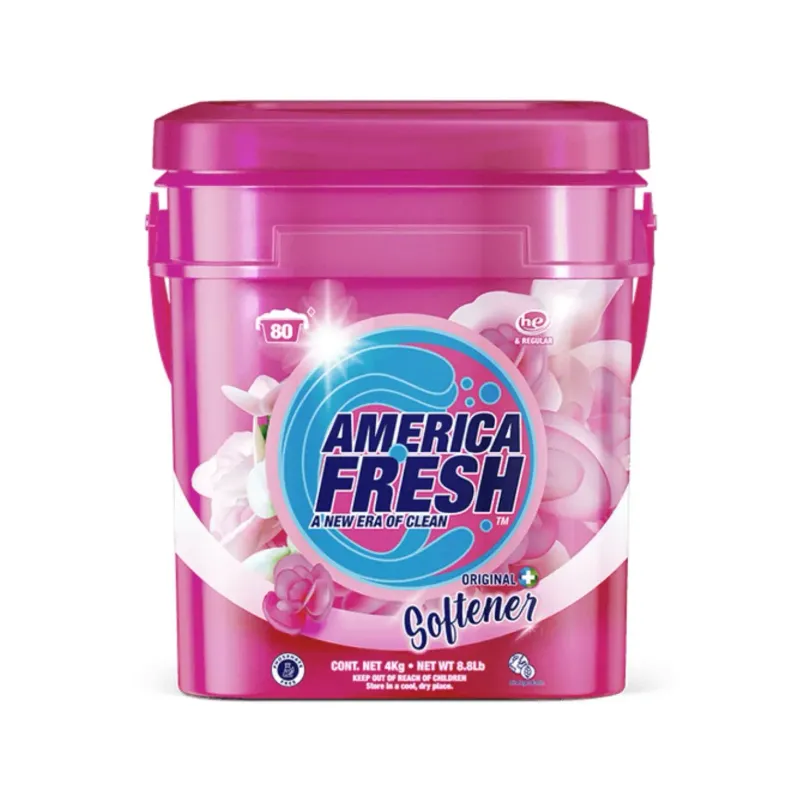 AMERICA FRESH POWDER DETERGENT FLORAL &amp; SOFTENER 1X4KG BUCKET