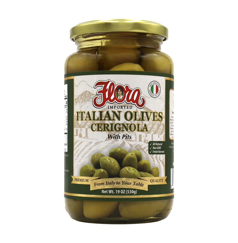 FLORA CERIGNOLA OLIVES 6X19OZ