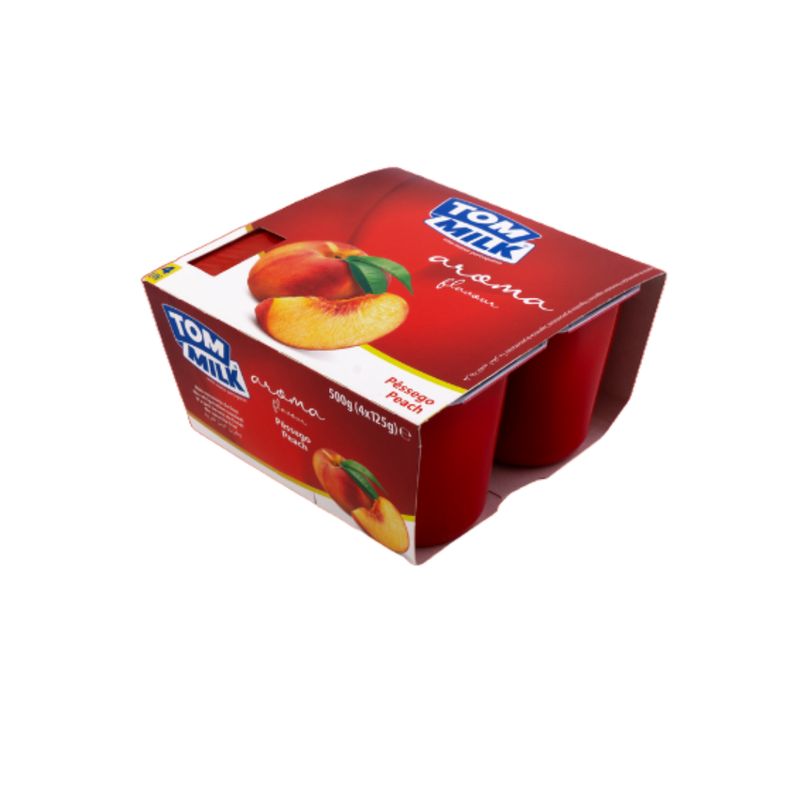 TOM MILK PEACH DAIRY DESSERT 6X4X125G