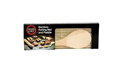 SUSHI CHEF BAMBOO PADDLE &amp; MAT 6PK