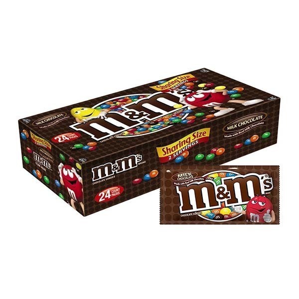 M&M'S MILK CHOCOLATE PACKS BOX 36X1.69OZ