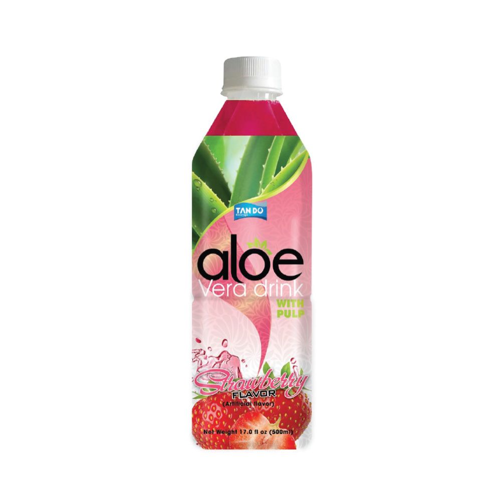 TAN DO ALOE VERA DRINK W/ PULP STRAWBERRY 24X500ML