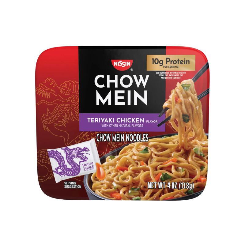 NISSIN BOWL NOOODLES CHOW MEIN TERIYAKI CHICKEN 8X4OZ