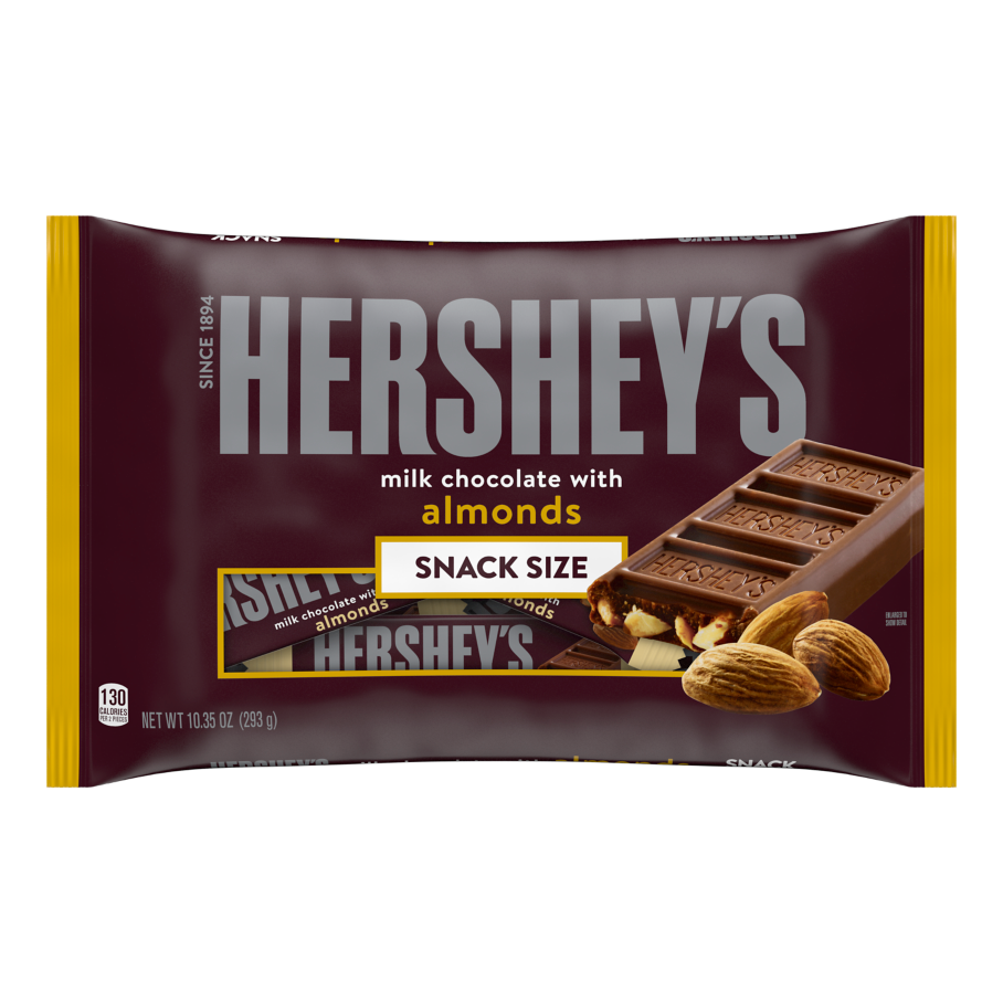 HERS. MILK CHOCOLATE W/ ALMOND SNACK SIZE 12X10.35OZ