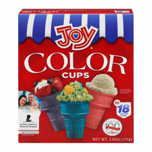 JOY COLOR ICE CREAM CUPS 12X18OZ
