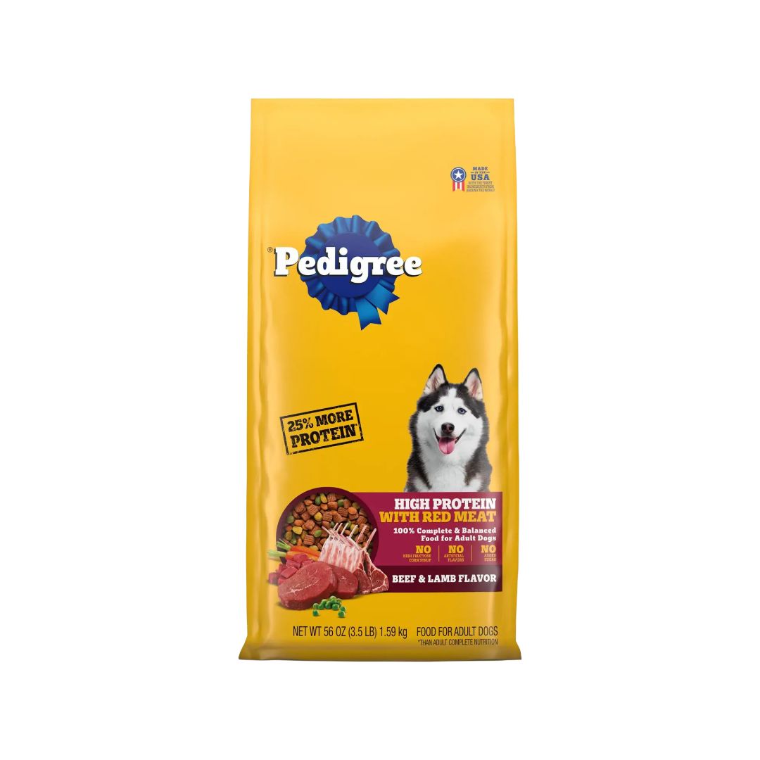 PEDIGREE ADULT BEEF &amp; LAMB DRY DOG FOOD 4X3.5#
