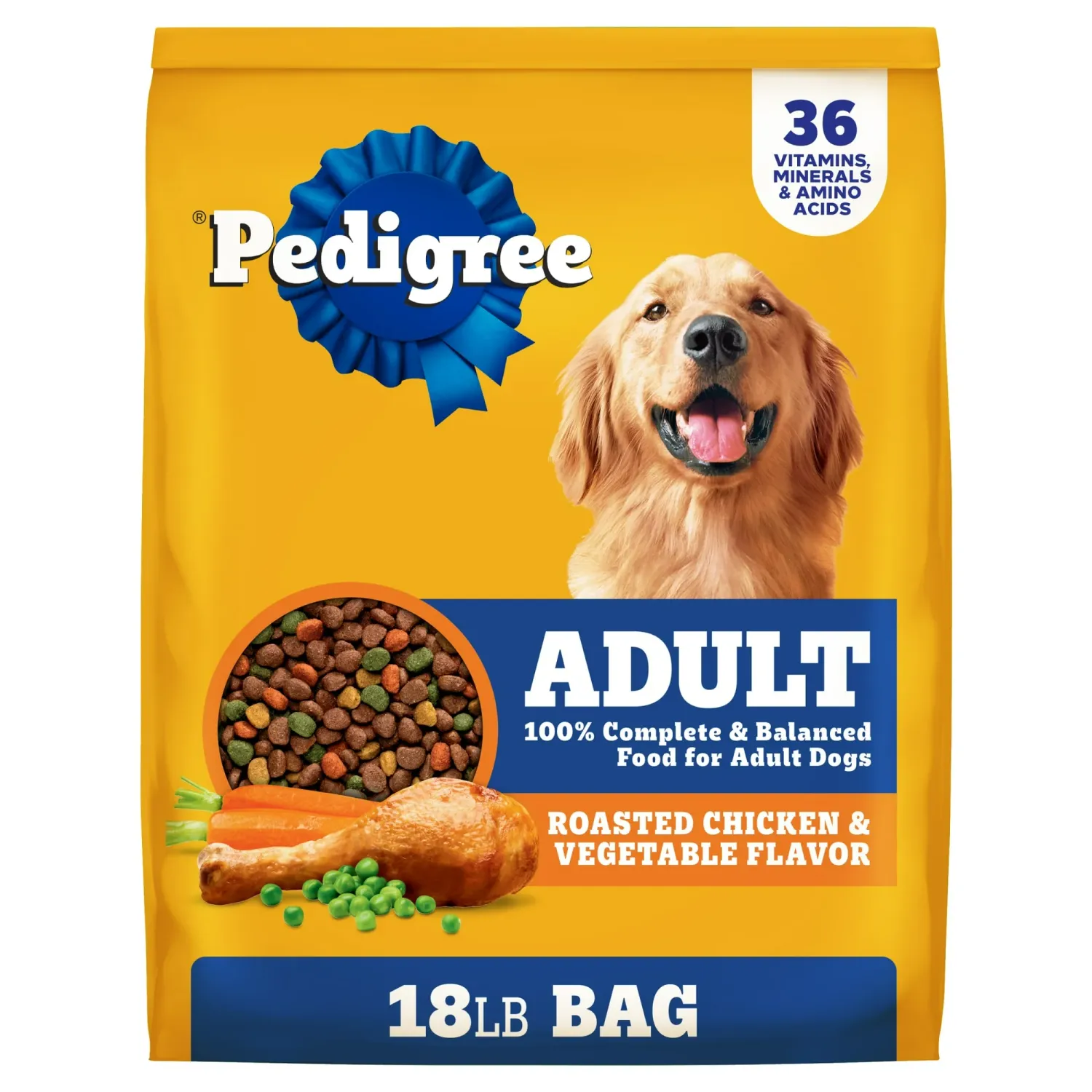 PEDIGREE ADULT ROASTED CHICKEN &amp; VEGETABLE FLAVOR 18#
