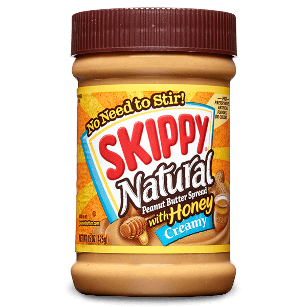 SKIPPY NATURAL CREAMY PEANUT BUTTER W/ HONEY 12X15OZ