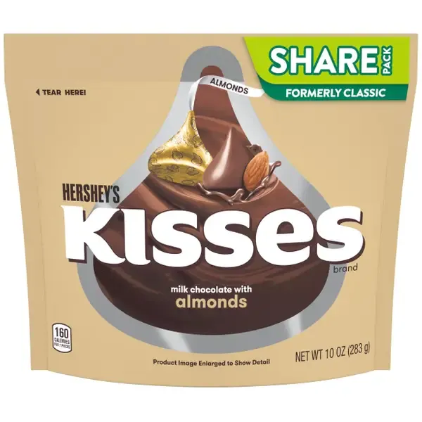 HERS. KISSES W/ ALMOND 8X6.8OZ