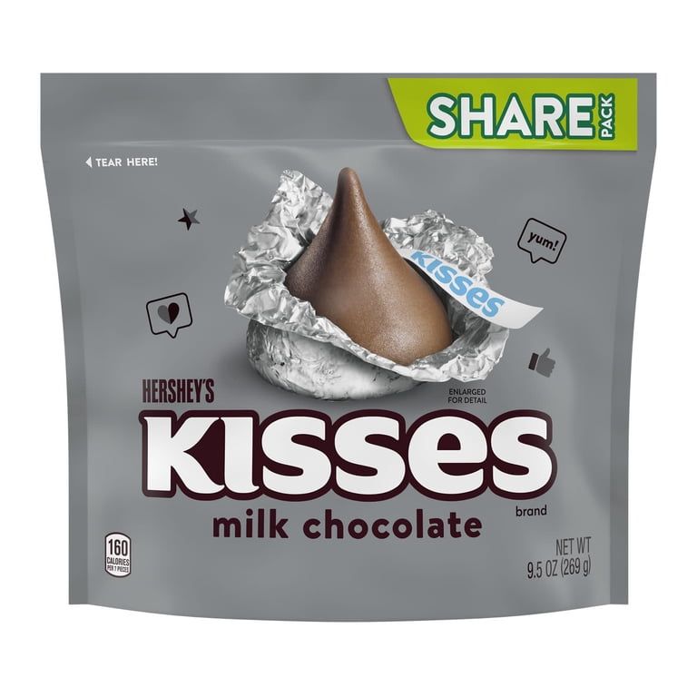 HERS. KISSES MILK CHOCOLATE 16X9.5OZ