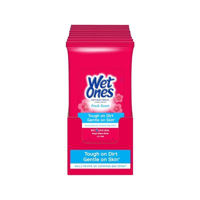 WET ONES ANTIBACTERIAL HAND WIPES FRESH SCENT 10X20CT
