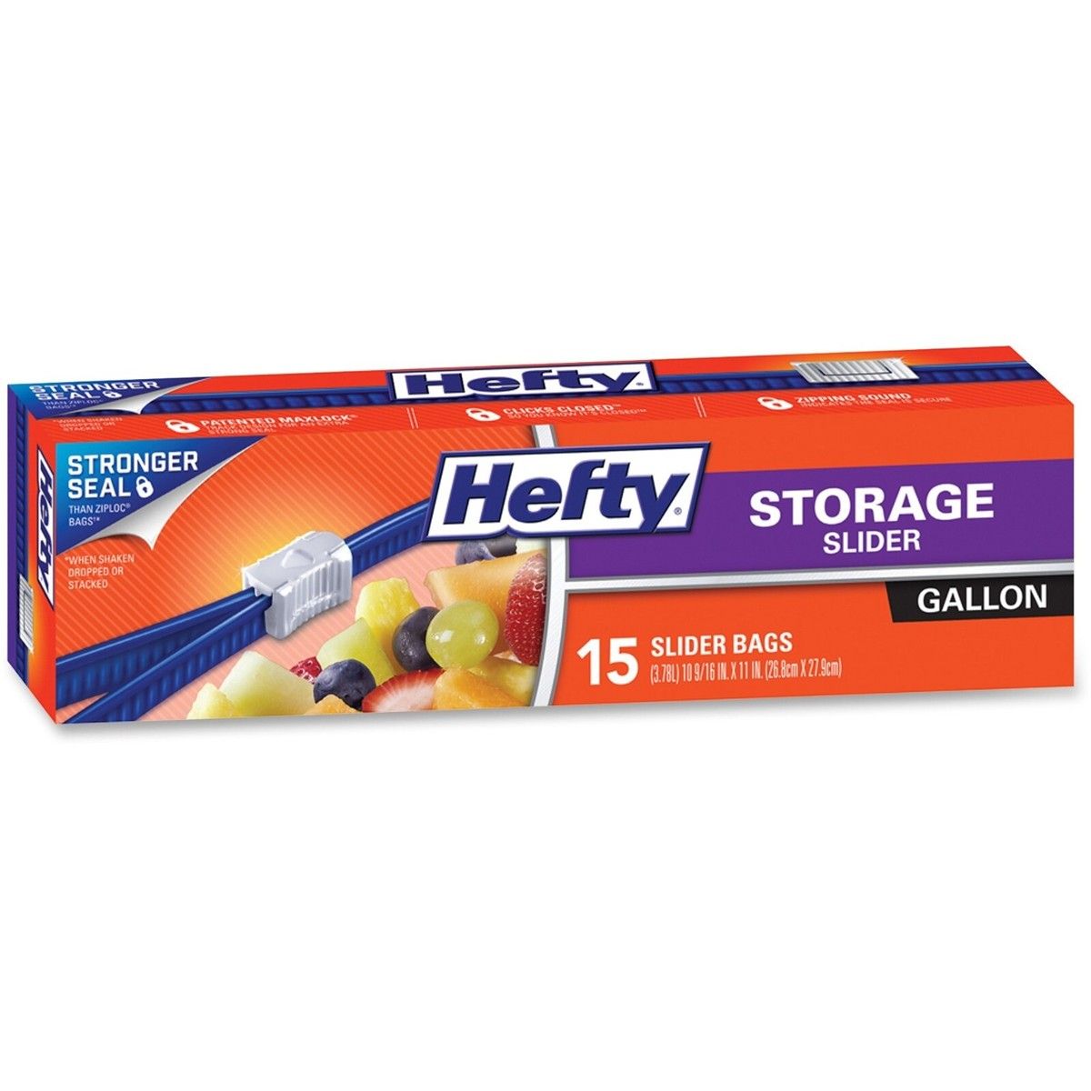 HEFTY STORAGE BAG SLIDER GAL 9X15CT