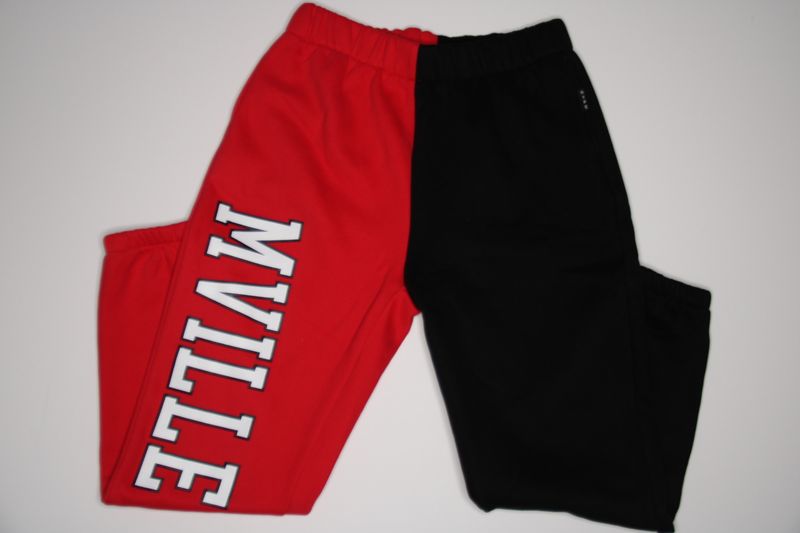 H&amp;V COLOR BLOCK SWEATS - RED/BLACK