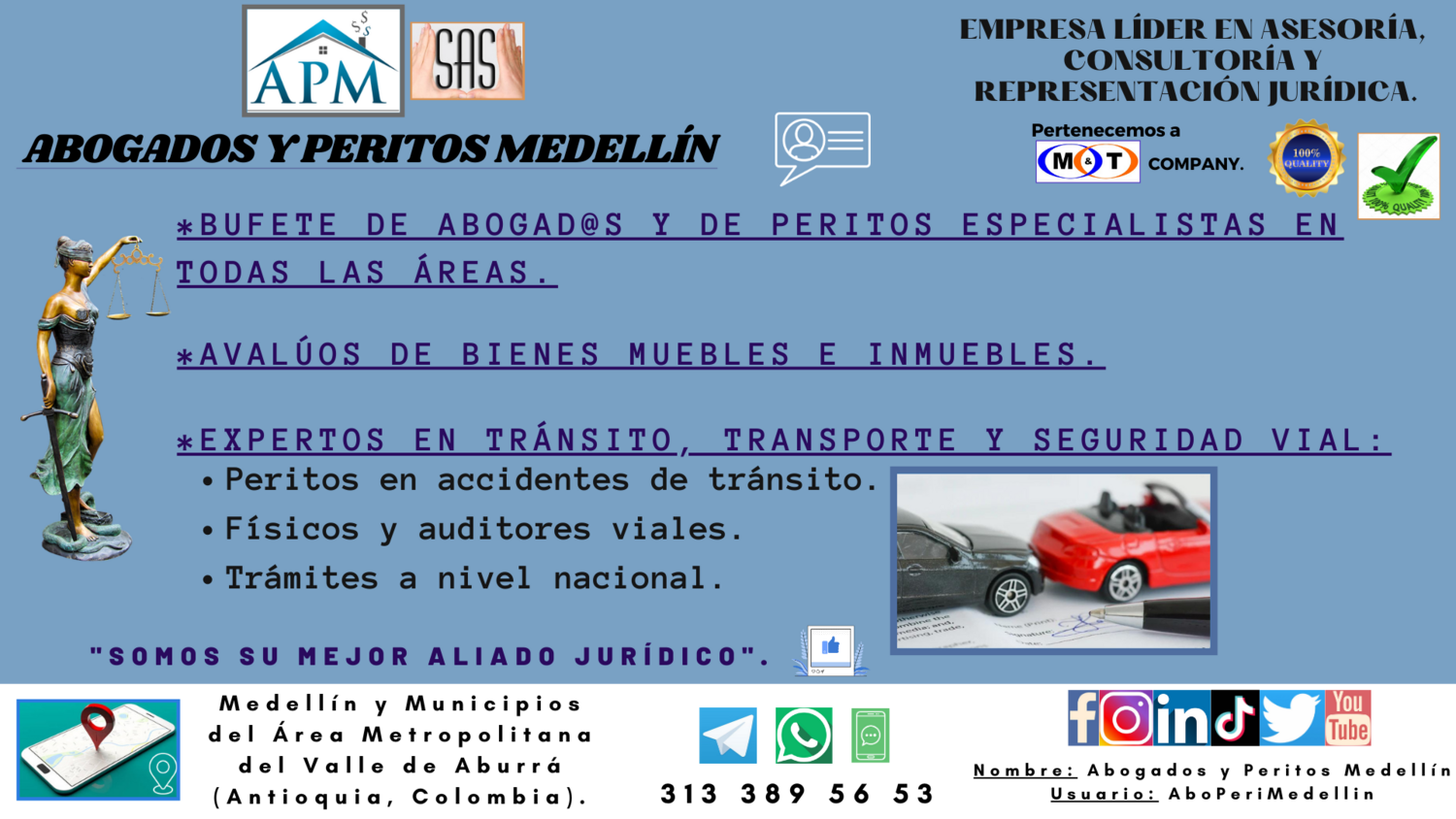 01. ​PORTAFOLIO DE SERVICIOS DEL BUFETE DE ABOGADOS Y DE PERITOS MEDELLÍN S.A.S.