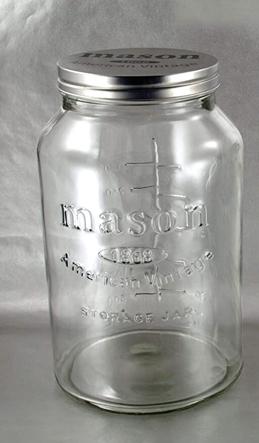 MASON COOKIE JAR EMBOSSED 110 OZ.