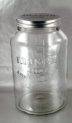 MASON COOKIE JAR EMBOSSED 110 OZ.