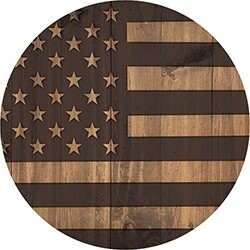 COASTER CAR-WOOD FLAG
