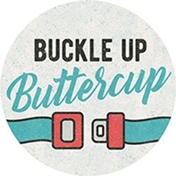 CAR COASTER BUCKLE UP