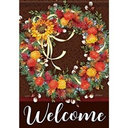 GARDEN FLAG THANKSGIVING WREATH