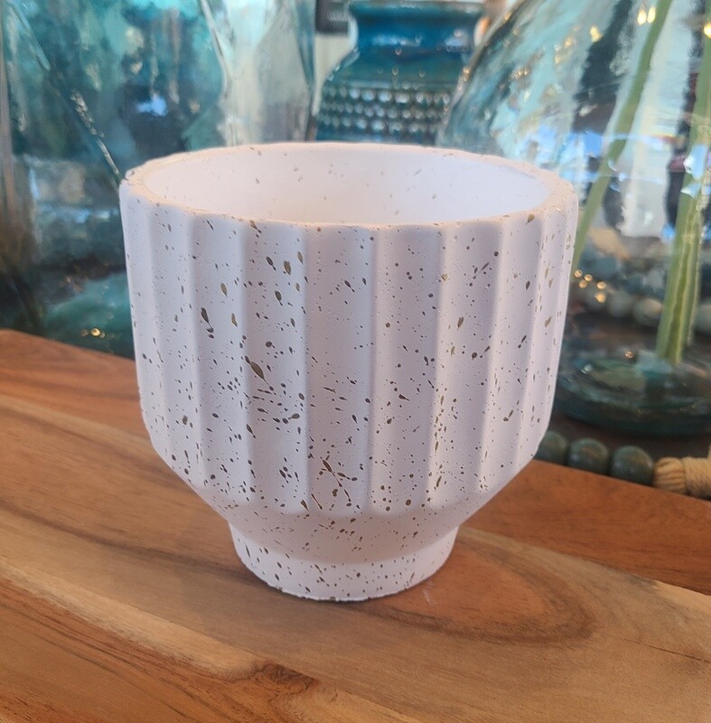 WHITE SPECKLED PLANTER, Size: SM