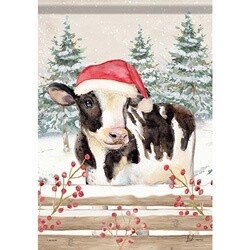 CHRISTMAS COW DURASOFT GARDEN FLAG