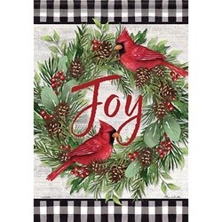 CARDINAL WREATH DURASOFT GARDEN FLAG