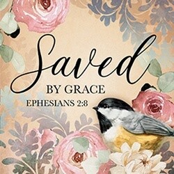 4&quot; SQUARE COASTER SAVED BY GRACE