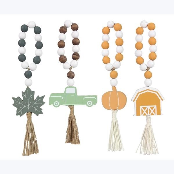 WOOD FALL BEADED ORNAMENT