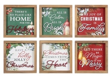NATURAL WOOD FRAME CHRISTMAS SIGN