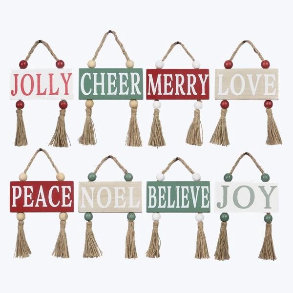 WOOD MINI CHRISTMAS HANGING SIGN