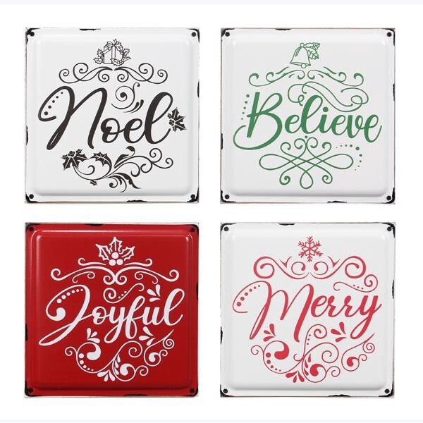 CHRISTMAS WHIMSY METAL WOOD SIGN