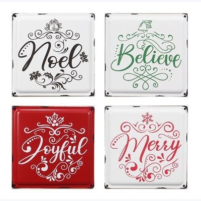 CHRISTMAS WHIMSY METAL WOOD SIGN