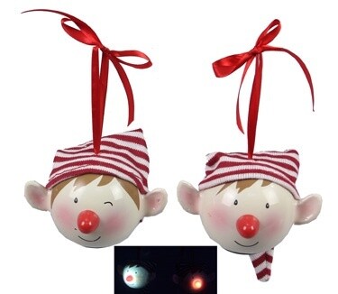 Polyfoam Elf LED Ball Ornament
