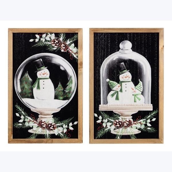 SM GLOBE SNOWMAN WALL ART