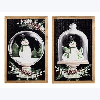 SM GLOBE SNOWMAN WALL ART
