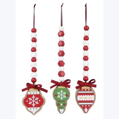 CHRISTMAS COOKIE BEADED ORNAMENT