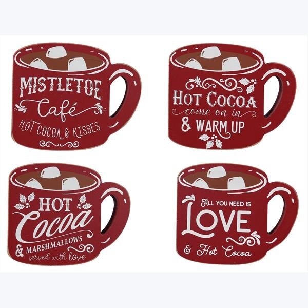WOOD COCOA MUG DECOR