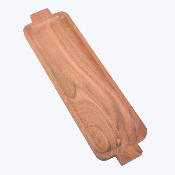 ACACIA WOOD LONG TRAY/PLATTER W/HANDLES