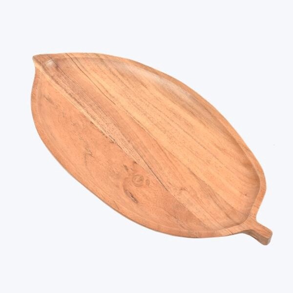 ACACIA WOOD LEAF SHAPE TRAY