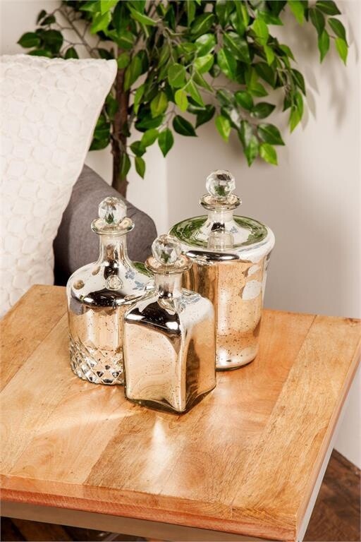 MERCURY GLASS BOTTLE EACH ASST